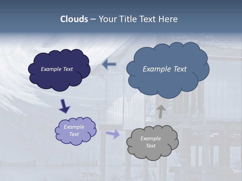 Hurricane Damaged Coastal Home With Storm Overlay PowerPoint Template
