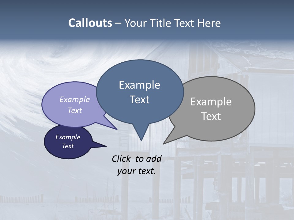 Hurricane Damaged Coastal Home With Storm Overlay PowerPoint Template