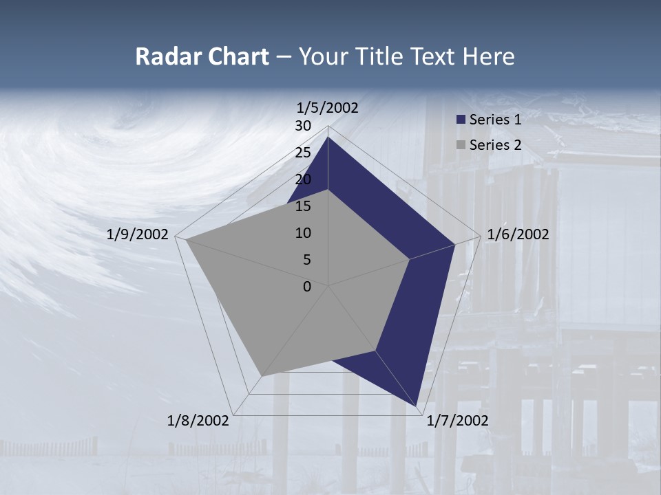 Hurricane Damaged Coastal Home With Storm Overlay PowerPoint Template