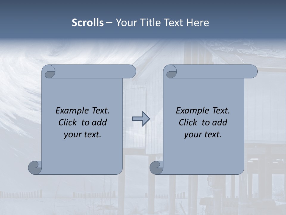 Hurricane Damaged Coastal Home With Storm Overlay PowerPoint Template