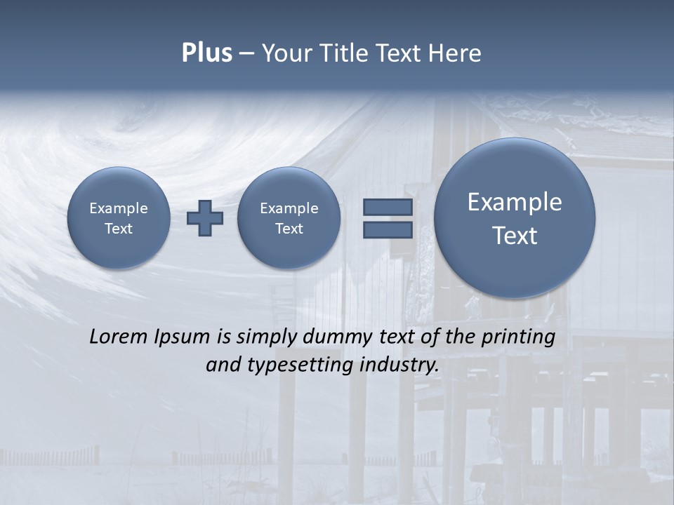 Hurricane Damaged Coastal Home With Storm Overlay PowerPoint Template