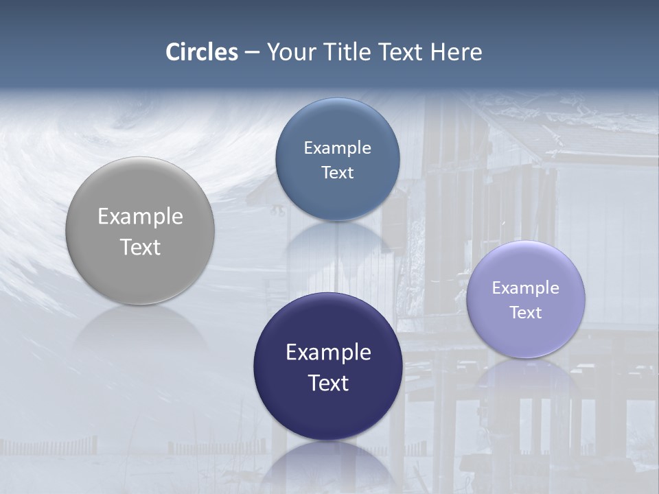 Hurricane Damaged Coastal Home With Storm Overlay PowerPoint Template