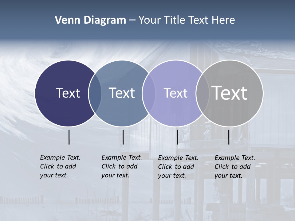 Hurricane Damaged Coastal Home With Storm Overlay PowerPoint Template