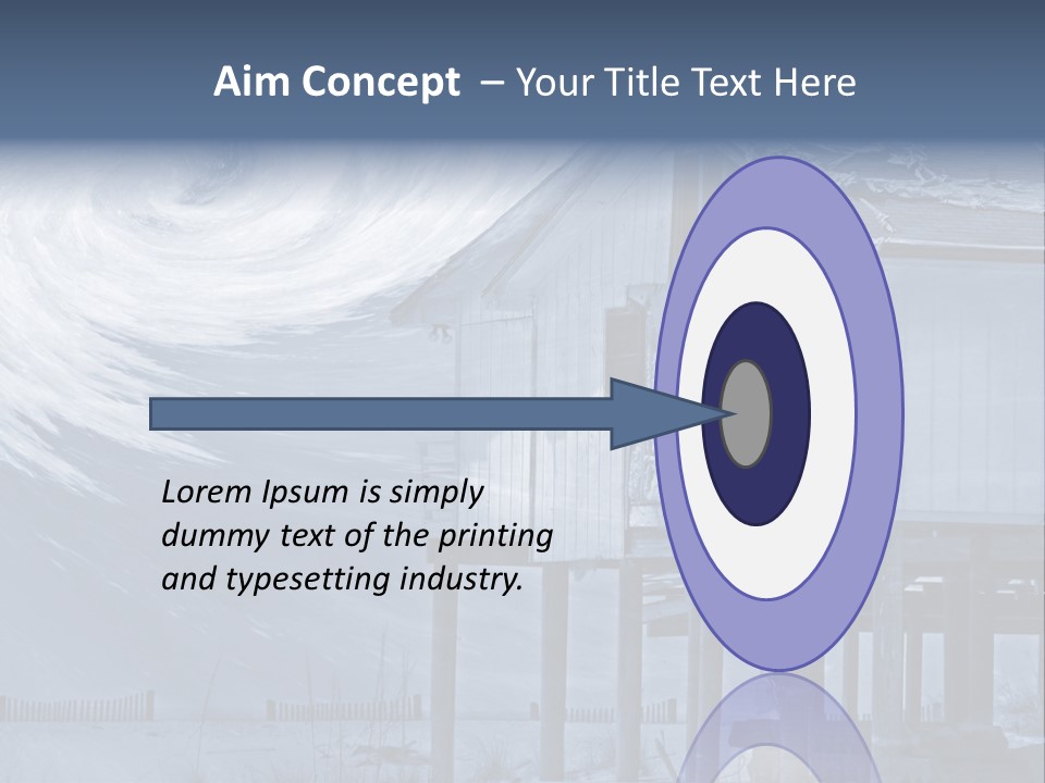 Hurricane Damaged Coastal Home With Storm Overlay PowerPoint Template