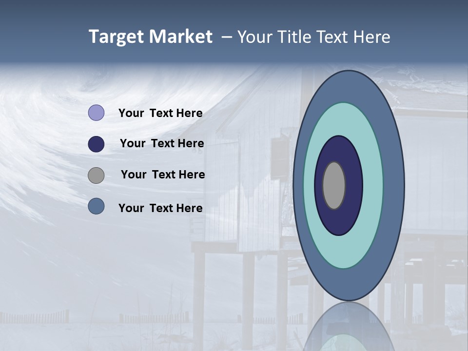 Hurricane Damaged Coastal Home With Storm Overlay PowerPoint Template