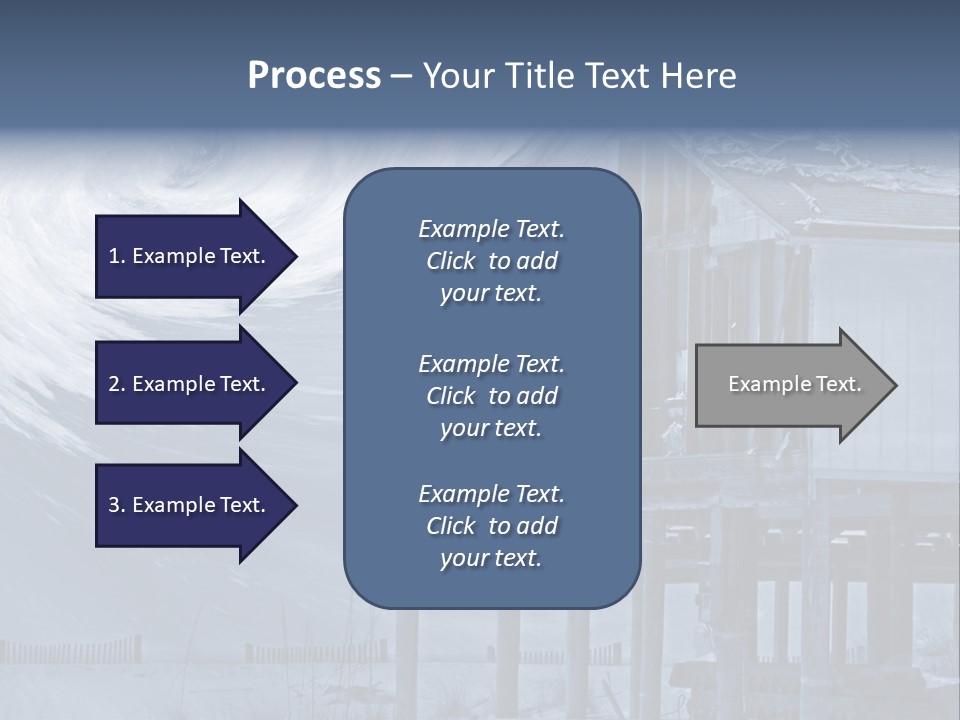 Hurricane Damaged Coastal Home With Storm Overlay PowerPoint Template