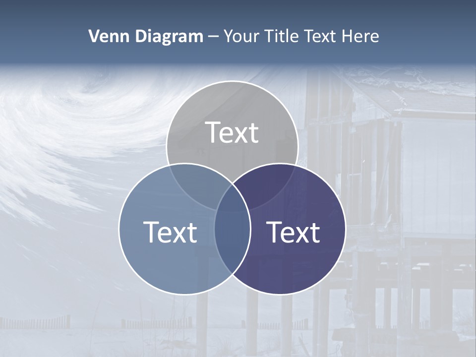 Hurricane Damaged Coastal Home With Storm Overlay PowerPoint Template