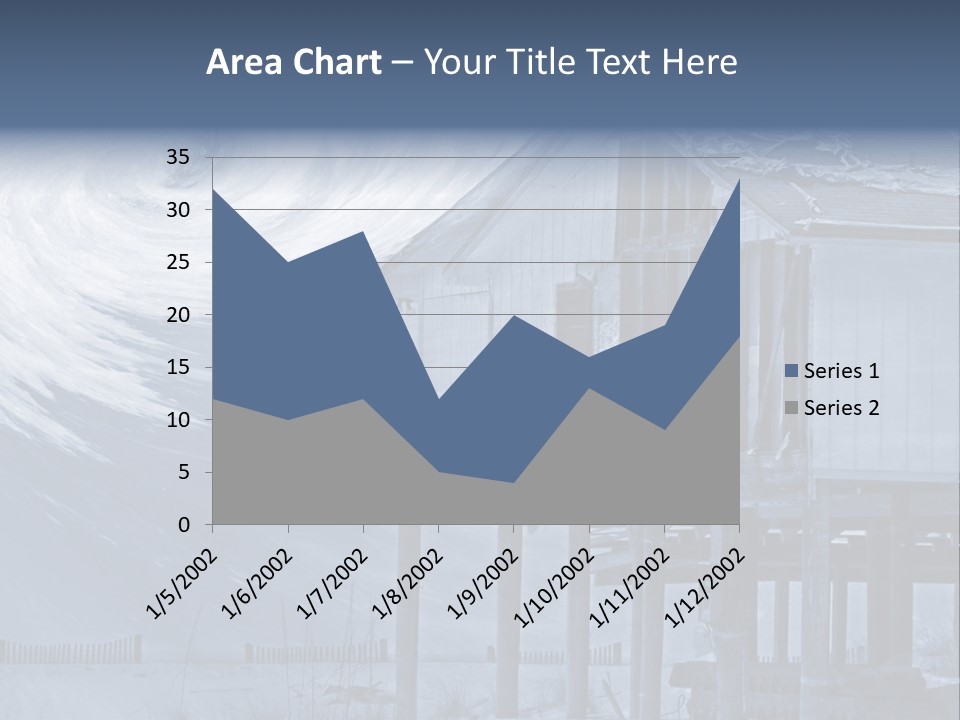 Hurricane Damaged Coastal Home With Storm Overlay PowerPoint Template