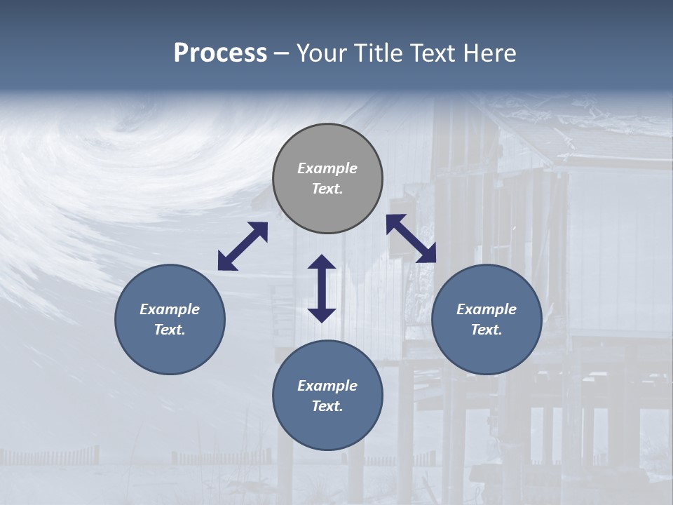 Hurricane Damaged Coastal Home With Storm Overlay PowerPoint Template