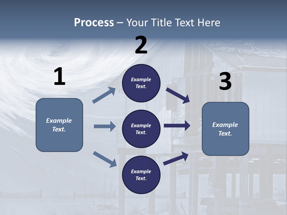 Hurricane Damaged Coastal Home With Storm Overlay PowerPoint Template