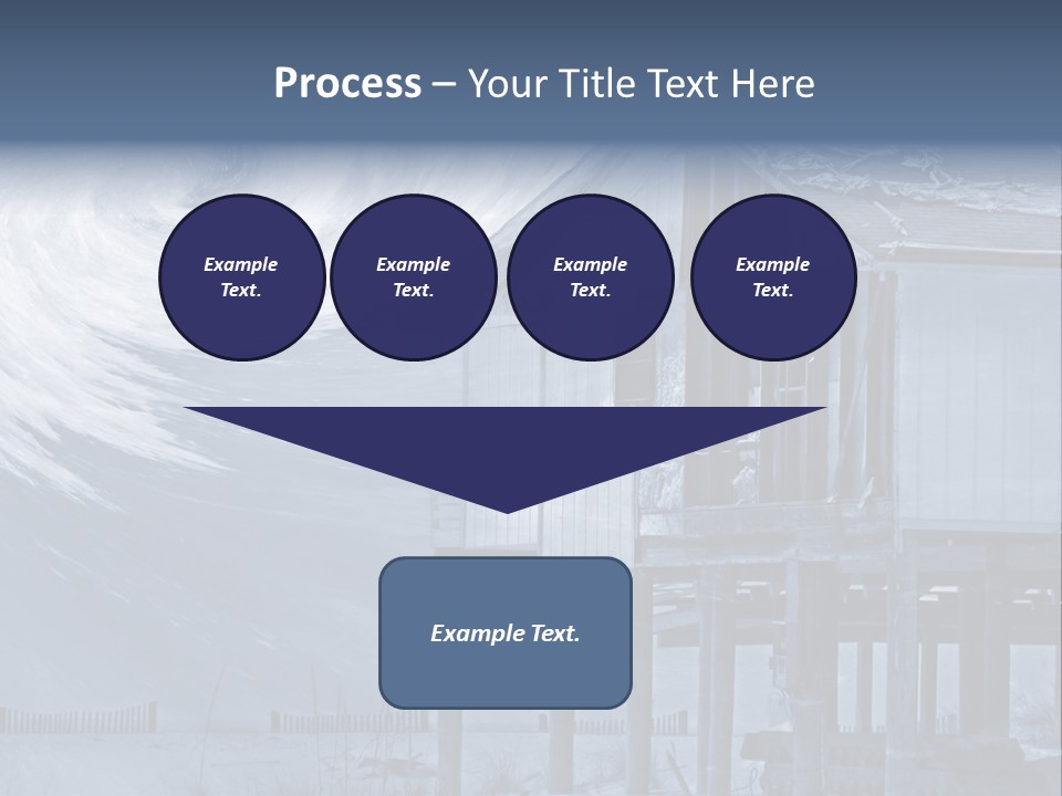 Hurricane Damaged Coastal Home With Storm Overlay PowerPoint Template
