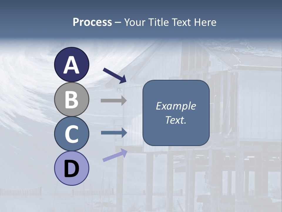 Hurricane Damaged Coastal Home With Storm Overlay PowerPoint Template
