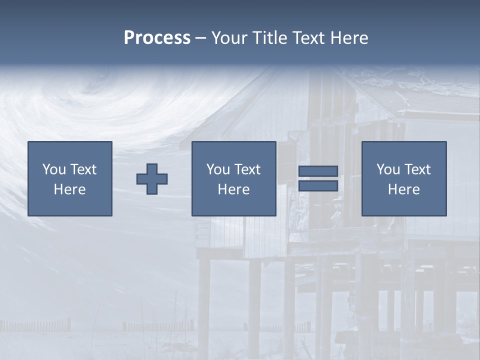 Hurricane Damaged Coastal Home With Storm Overlay PowerPoint Template