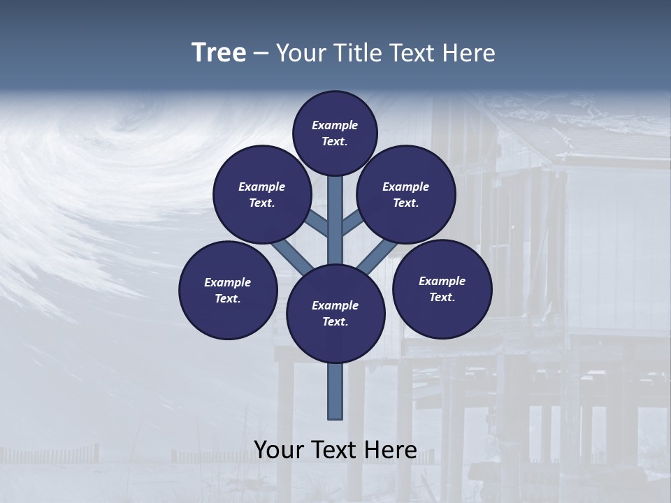 Hurricane Damaged Coastal Home With Storm Overlay PowerPoint Template