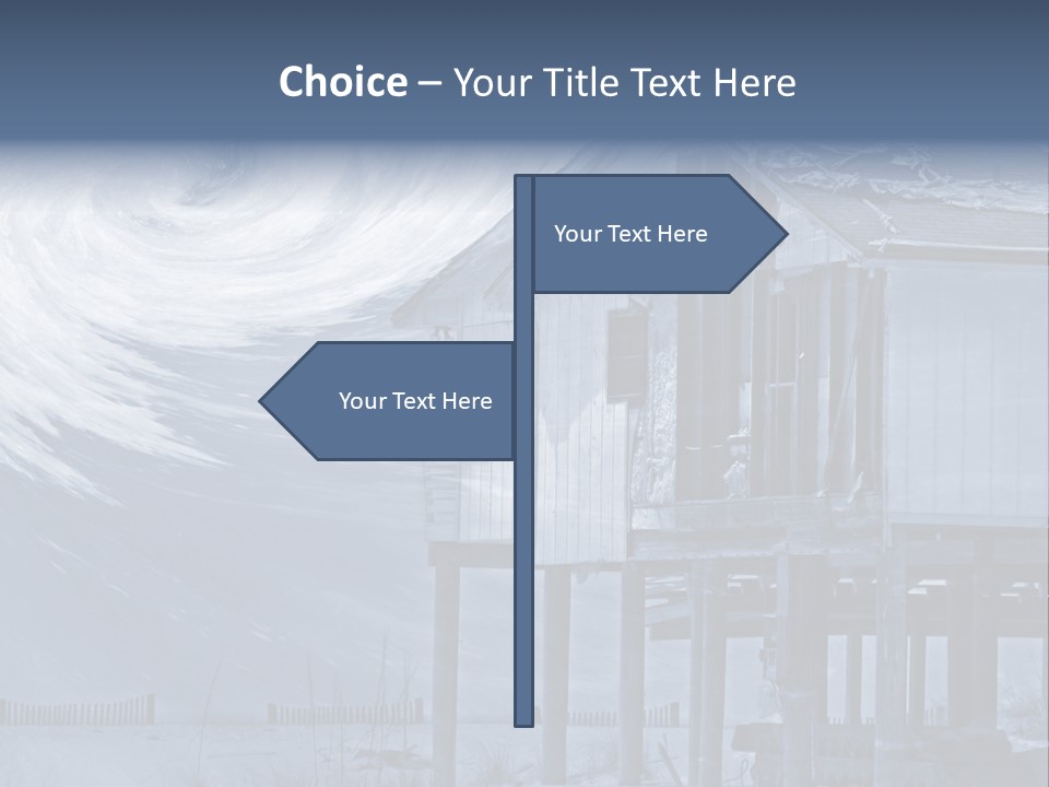 Hurricane Damaged Coastal Home With Storm Overlay PowerPoint Template