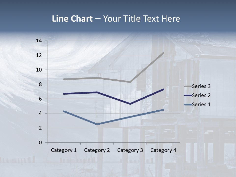 Hurricane Damaged Coastal Home With Storm Overlay PowerPoint Template