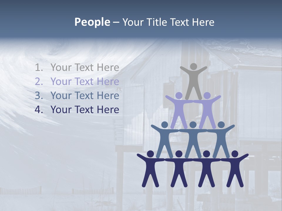 Hurricane Damaged Coastal Home With Storm Overlay PowerPoint Template