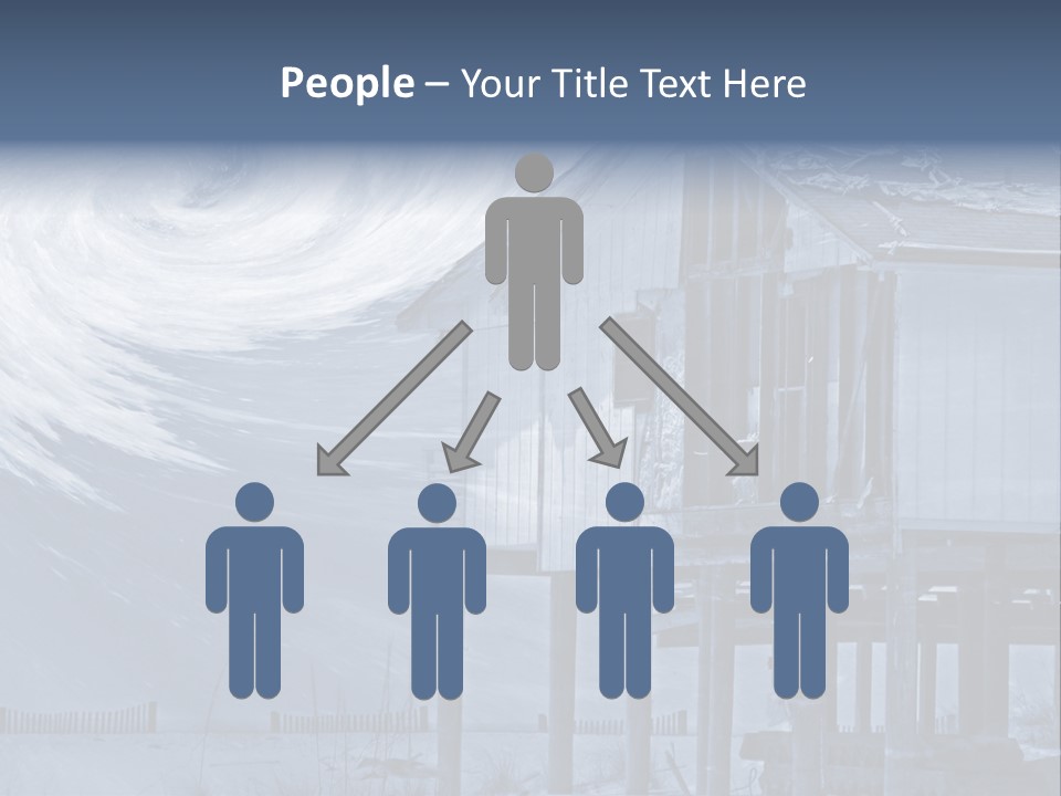 Hurricane Damaged Coastal Home With Storm Overlay PowerPoint Template