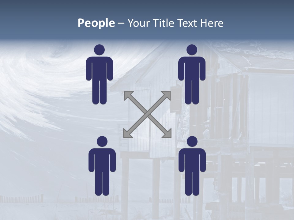 Hurricane Damaged Coastal Home With Storm Overlay PowerPoint Template