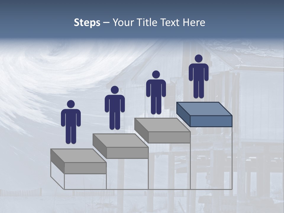 Hurricane Damaged Coastal Home With Storm Overlay PowerPoint Template