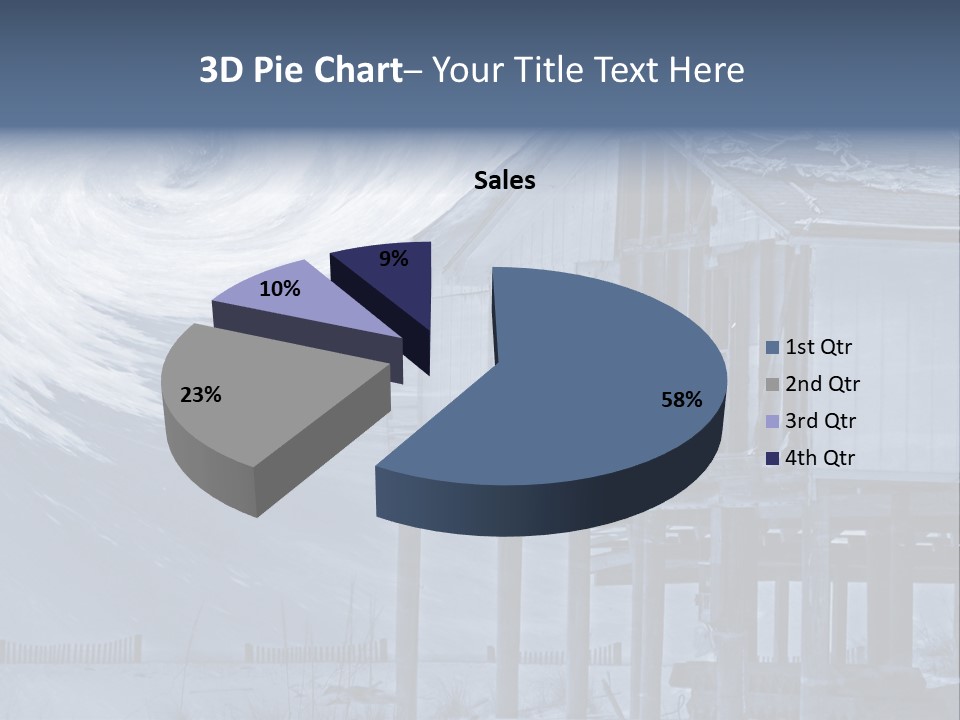 Hurricane Damaged Coastal Home With Storm Overlay PowerPoint Template