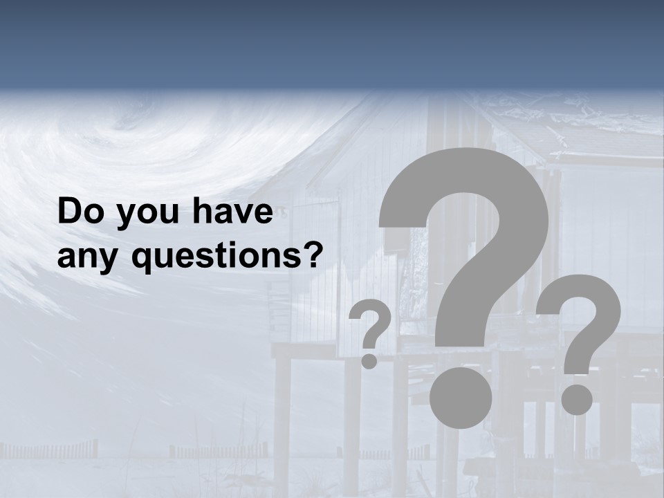 Hurricane Damaged Coastal Home With Storm Overlay PowerPoint Template