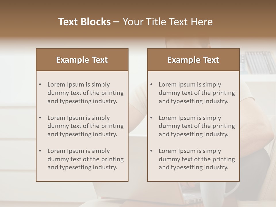 Happy Young Man In T-Shirt Sitting On Sofa At Home, Working On Laptop Computer, Smiling. PowerPoint Template