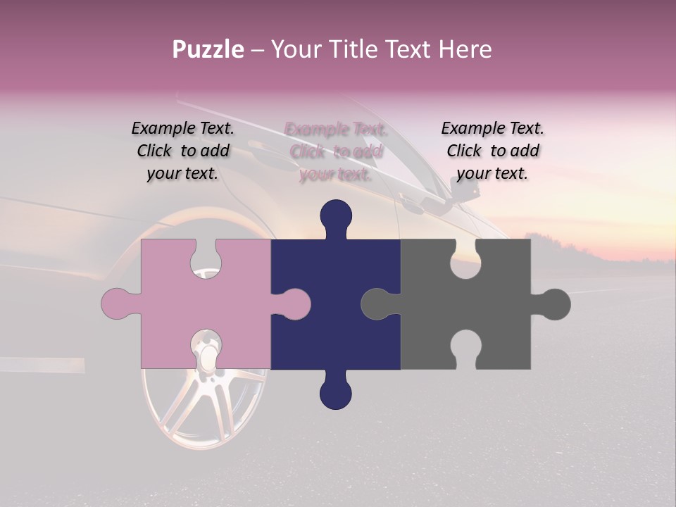 Rear-Side View Of A Luxury Car On Sunset PowerPoint Template