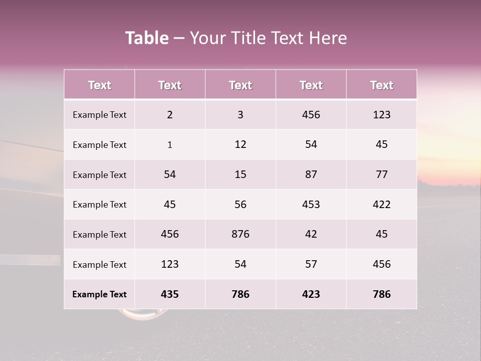 Rear-Side View Of A Luxury Car On Sunset PowerPoint Template