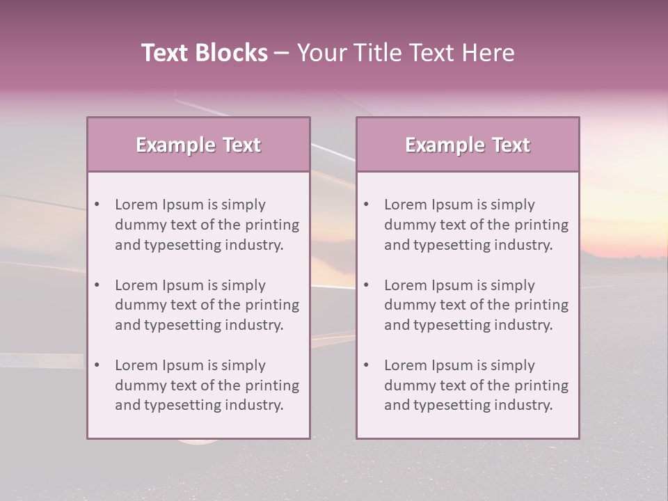 Rear-Side View Of A Luxury Car On Sunset PowerPoint Template
