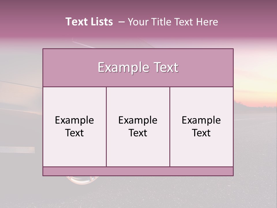 Rear-Side View Of A Luxury Car On Sunset PowerPoint Template