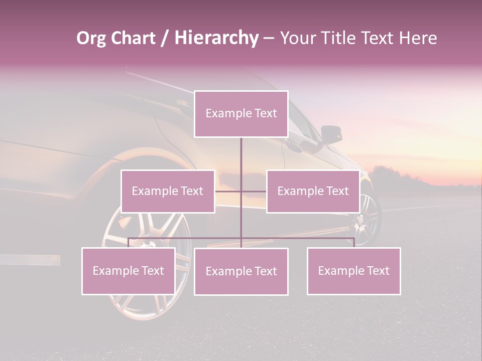 Rear-Side View Of A Luxury Car On Sunset PowerPoint Template