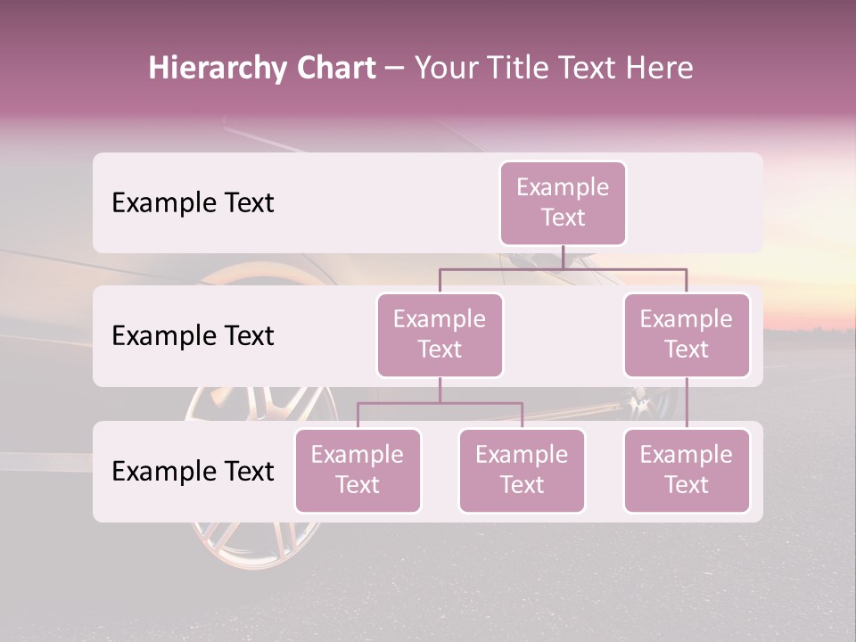 Rear-Side View Of A Luxury Car On Sunset PowerPoint Template