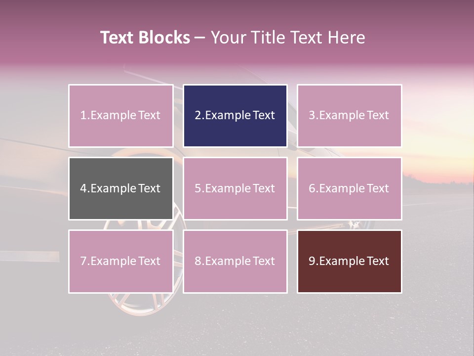 Rear-Side View Of A Luxury Car On Sunset PowerPoint Template