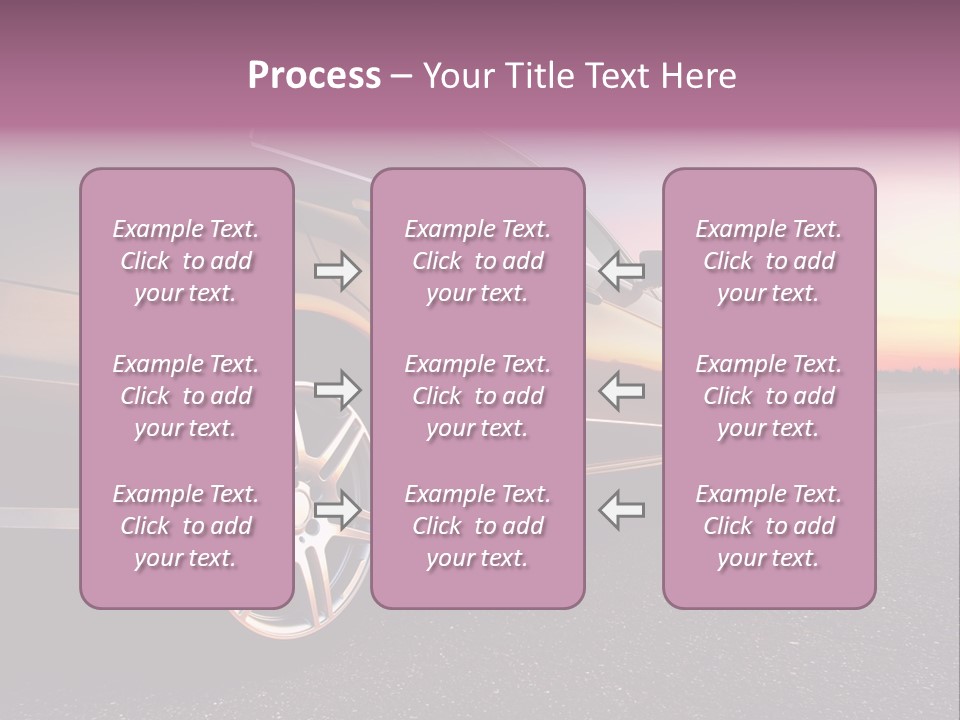 Rear-Side View Of A Luxury Car On Sunset PowerPoint Template