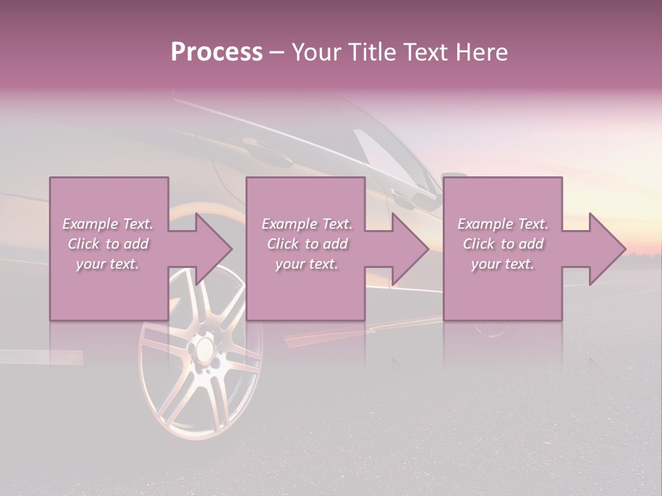 Rear-Side View Of A Luxury Car On Sunset PowerPoint Template