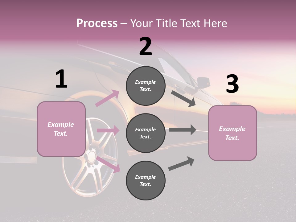Rear-Side View Of A Luxury Car On Sunset PowerPoint Template