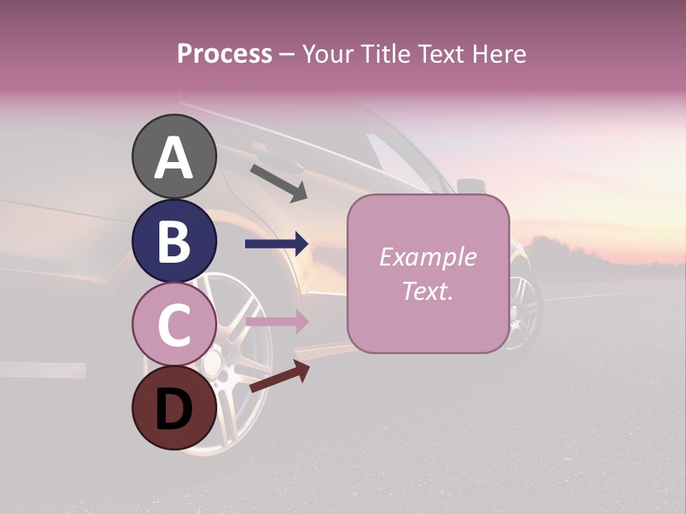 Rear-Side View Of A Luxury Car On Sunset PowerPoint Template