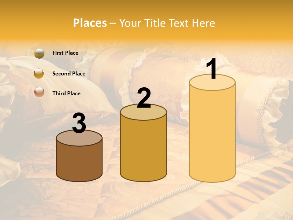 Beautiful Orange Pillows On The Beds Of Modern PowerPoint Template