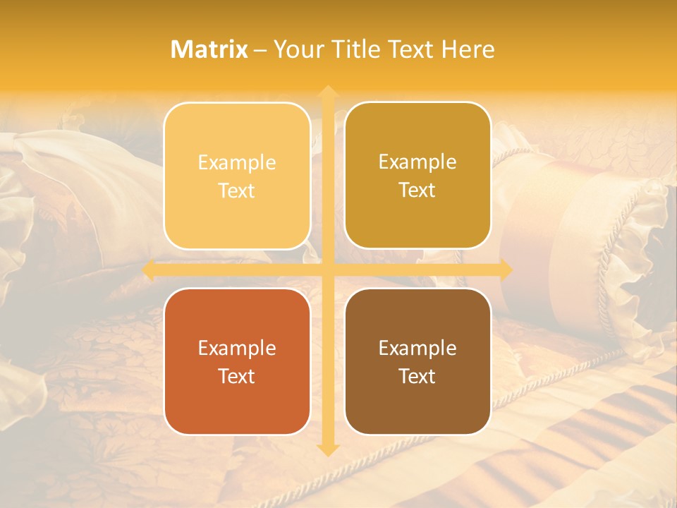 Beautiful Orange Pillows On The Beds Of Modern PowerPoint Template