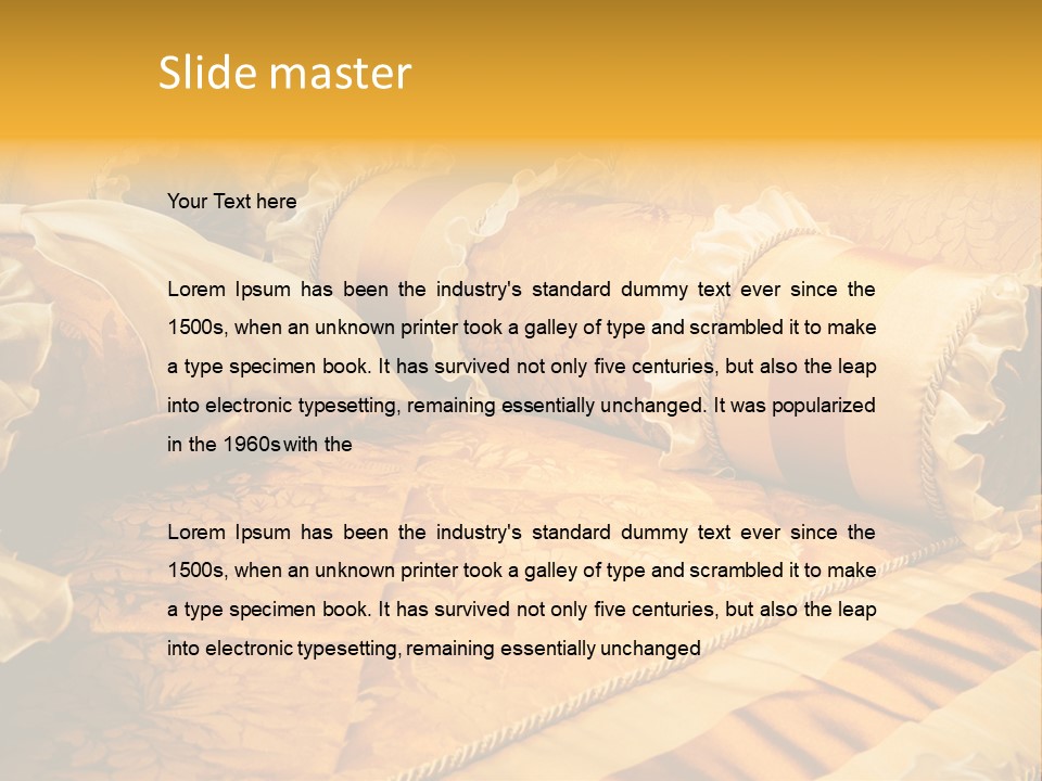 Beautiful Orange Pillows On The Beds Of Modern PowerPoint Template