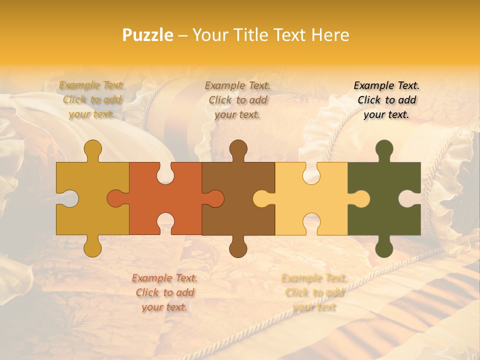 Beautiful Orange Pillows On The Beds Of Modern PowerPoint Template