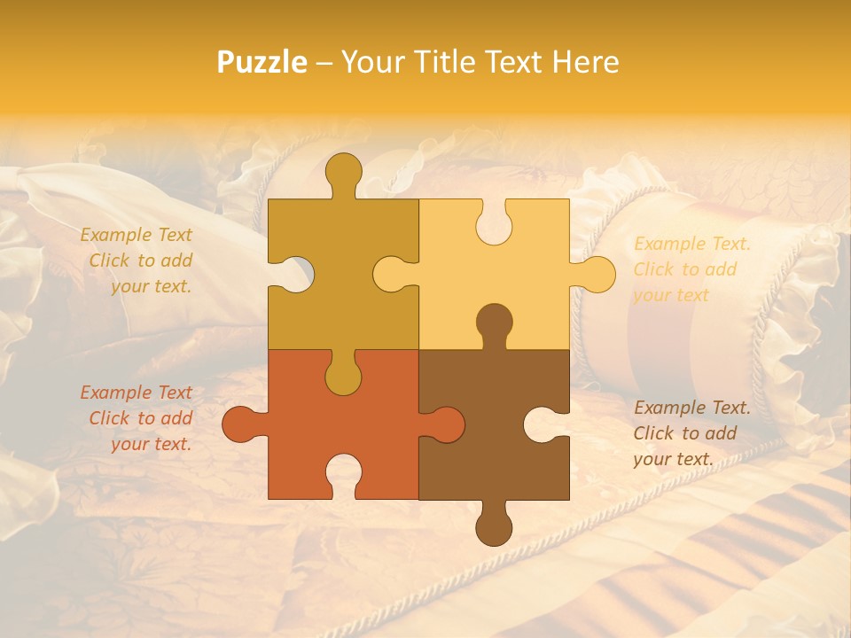 Beautiful Orange Pillows On The Beds Of Modern PowerPoint Template