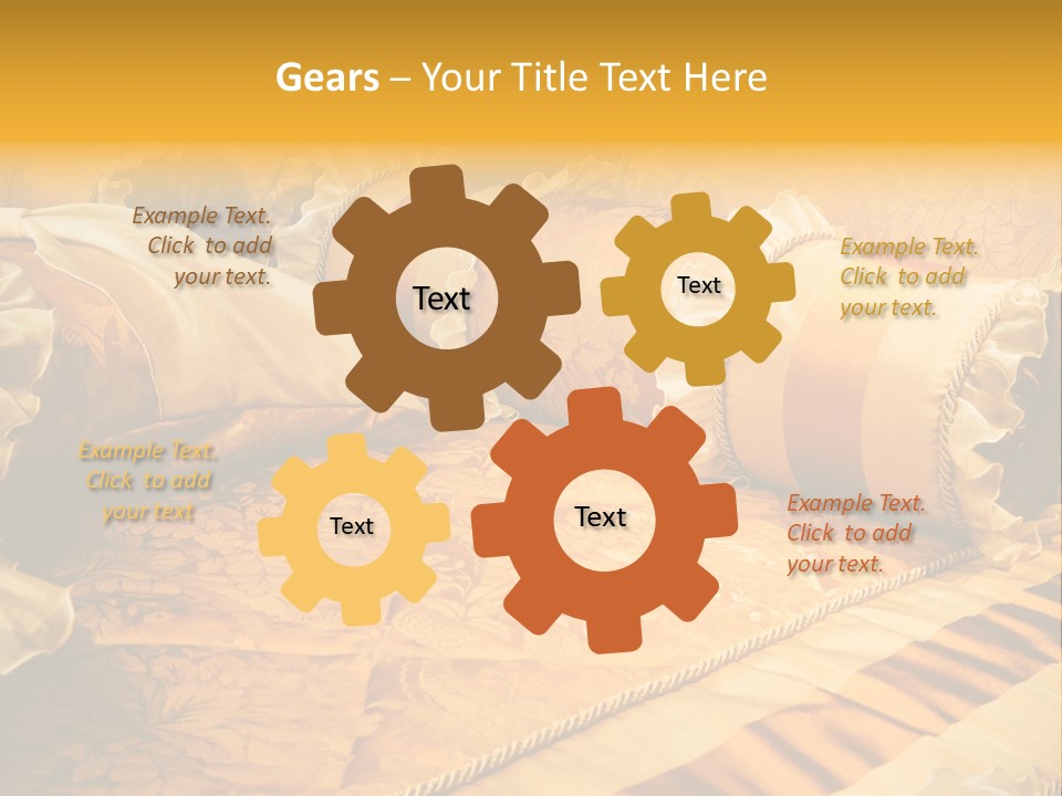 Beautiful Orange Pillows On The Beds Of Modern PowerPoint Template