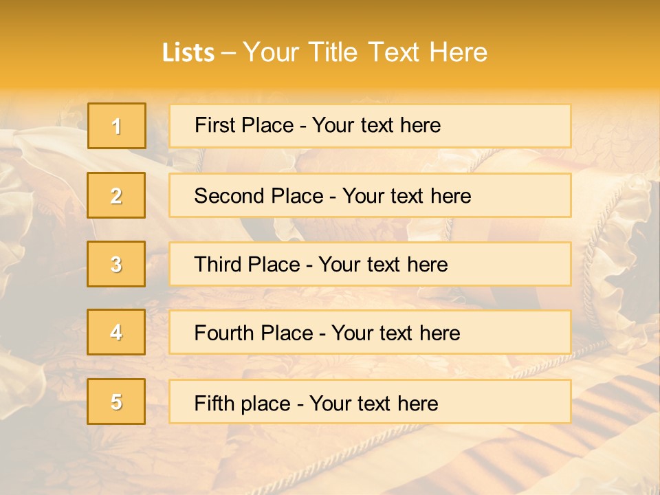 Beautiful Orange Pillows On The Beds Of Modern PowerPoint Template