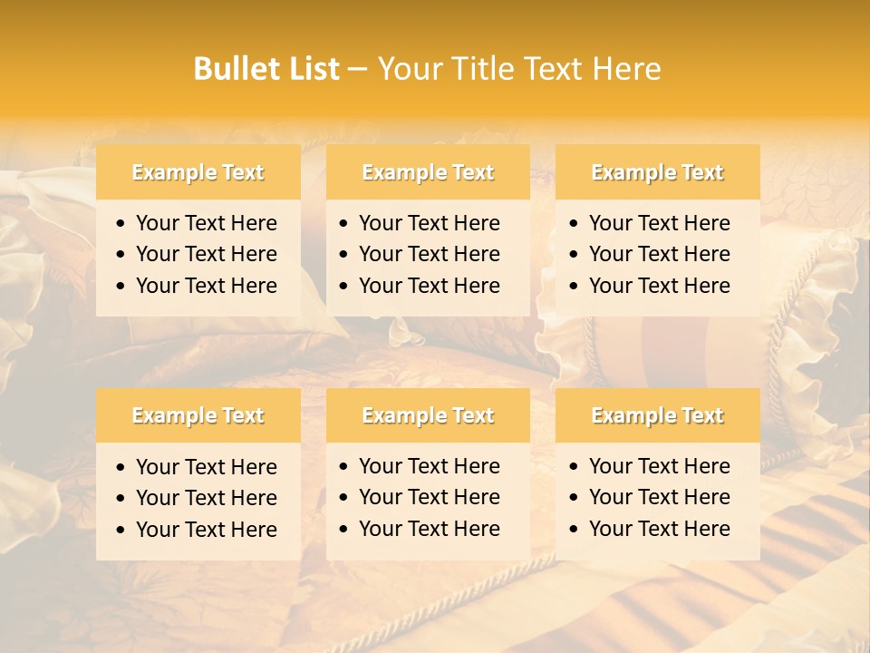 Beautiful Orange Pillows On The Beds Of Modern PowerPoint Template