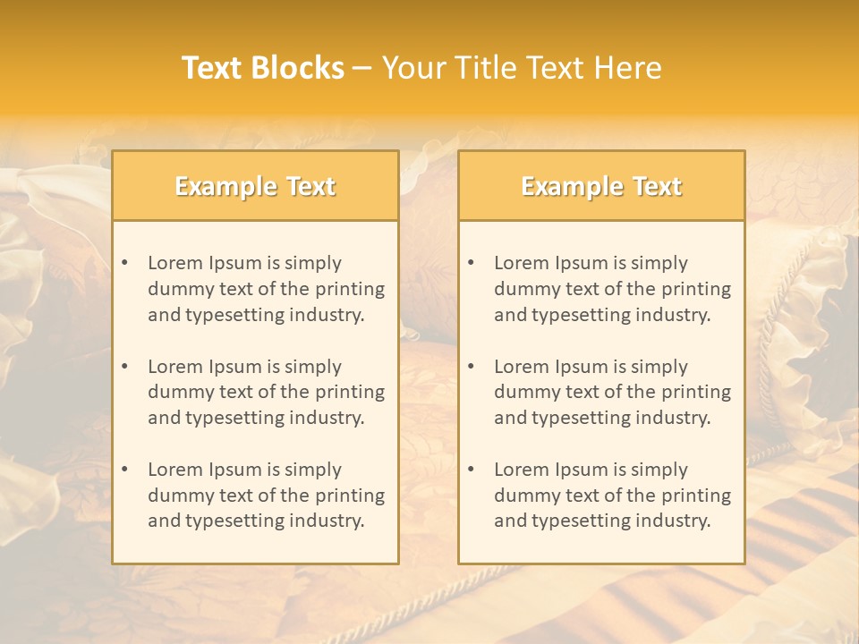 Beautiful Orange Pillows On The Beds Of Modern PowerPoint Template