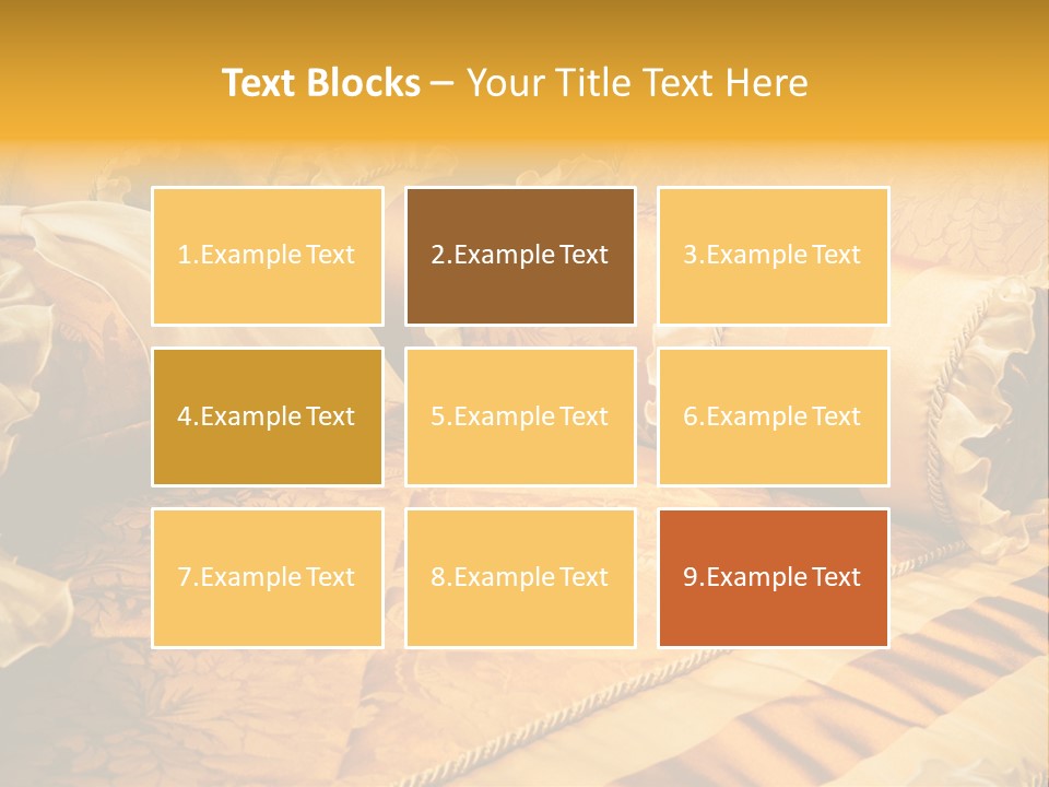 Beautiful Orange Pillows On The Beds Of Modern PowerPoint Template