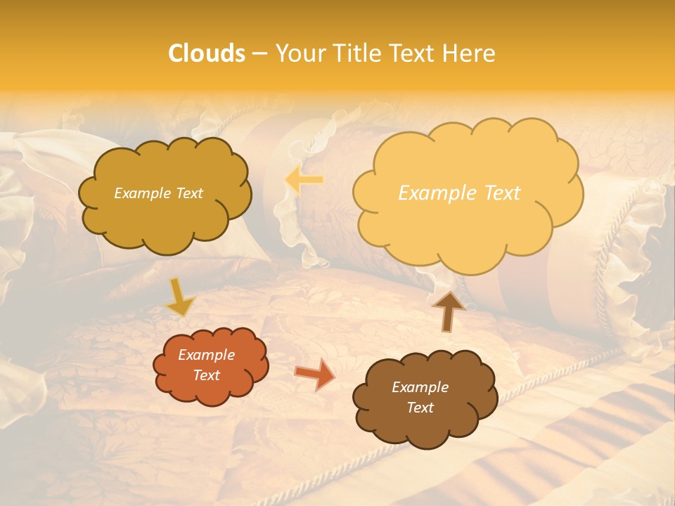 Beautiful Orange Pillows On The Beds Of Modern PowerPoint Template