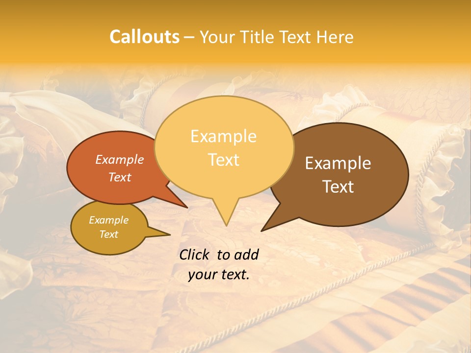 Beautiful Orange Pillows On The Beds Of Modern PowerPoint Template